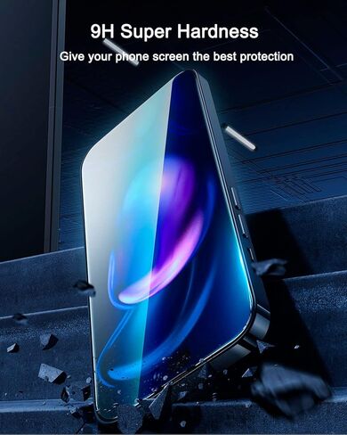 عبوتان من واقي شاشة الخصوصية المضاد للضوء الأزرق لهاتف iPhone 14 Pro + عبوتين من واقي عدسة الكاميرا، مضاد للتجسس الأزرق يحجب الضوء الأزرق حماية العين تغطية كاملة لفيلم من الزجاج المقوى (6.1 بوصة) in Kuwait