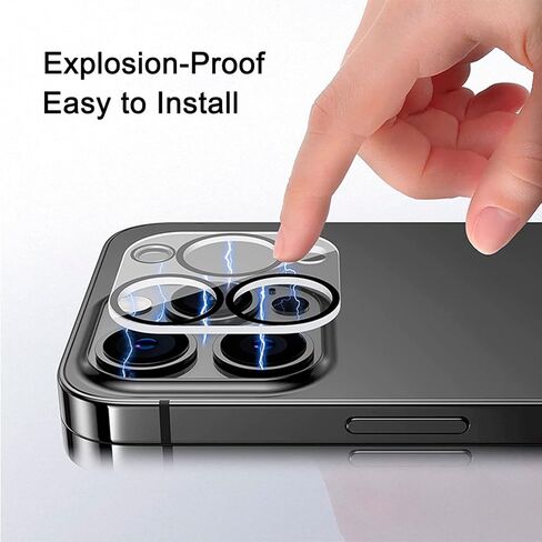 عبوتان من واقي شاشة الخصوصية المضاد للضوء الأزرق لهاتف iPhone 14 Pro + عبوتين من واقي عدسة الكاميرا، مضاد للتجسس الأزرق يحجب الضوء الأزرق حماية العين تغطية كاملة لفيلم من الزجاج المقوى (6.1 بوصة) in Kuwait