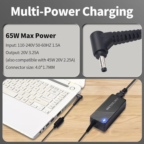 ANTWELON 65 واط 45 واط شاحن الكمبيوتر المحمول 20 فولت 3.25A لينوفو IdeaPad 14 15 17 330 330S 510 510s فليكس 4 5 6 اليوغا Miix ADLX65CCGE2A ADL45WCD محول الطاقة العرض 4.0*1.7 مللي متر in Kuwait