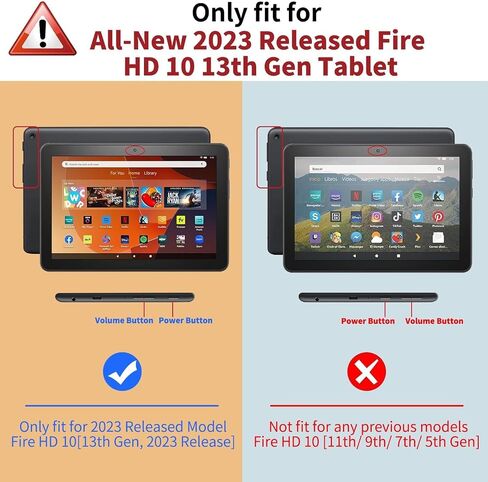 for All-New Kindle Fire HD 10 Tablet Case 13th Generation 2023 Release 10.1", PU Leather Folio Stand Lace Flower Cover with Card Slots for Fire HD10 & HD 10 Plus Tablet 2023 - Blue in Saudi Arabia