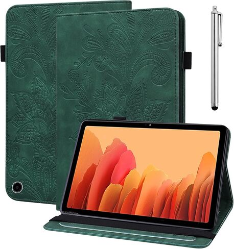 for All-New Kindle Fire HD 10 Tablet Case 13th Generation 2023 Release 10.1", PU Leather Folio Stand Lace Flower Cover with Card Slots for Fire HD10 & HD 10 Plus Tablet 2023 - Blue in Saudi Arabia