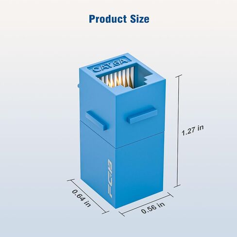 FGB 10 Gbps CAT6A RJ45 Keystone Coupler 25-Pack, RJ45 Keystone Jack, Ethernet Coupler Female to Female UTP for Cat6a/Cat6/Cat5e/Cat5, Blue in Saudi Arabia