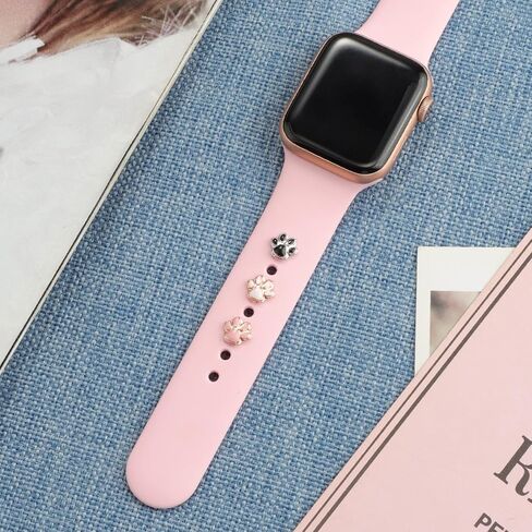 3Pcs Decorative Charms Nails Studs Compatible with Apple Watch Band 45/44/42/41/40/38mm Silicone Bands iWatch Series 9 8 7 6 5 4 3 2 1 Stylish Personalize SmartWatch Accessories (No Band) in Saudi Arabia