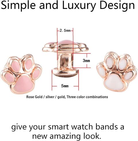 3Pcs Decorative Charms Nails Studs Compatible with Apple Watch Band 45/44/42/41/40/38mm Silicone Bands iWatch Series 9 8 7 6 5 4 3 2 1 Stylish Personalize SmartWatch Accessories (No Band) in Saudi Arabia