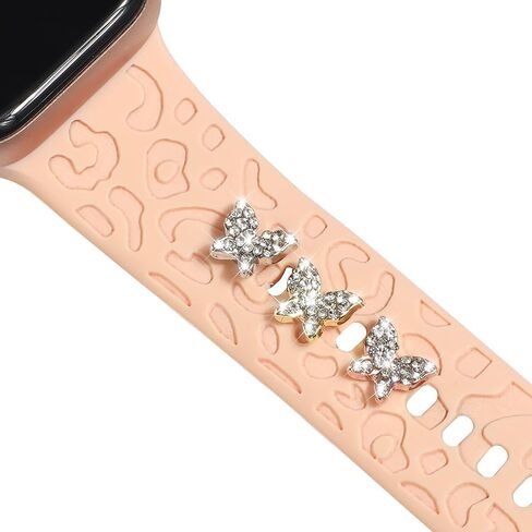 3Pcs Decorative Charms Nails Studs Compatible with Apple Watch Band 45/44/42/41/40/38mm Silicone Bands iWatch Series 9 8 7 6 5 4 3 2 1 Stylish Personalize SmartWatch Accessories (No Band) in Saudi Arabia