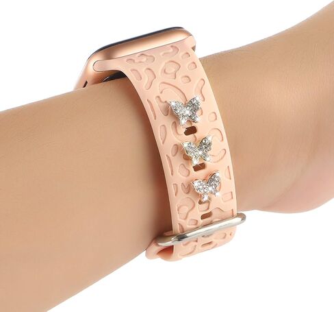 3Pcs Decorative Charms Nails Studs Compatible with Apple Watch Band 45/44/42/41/40/38mm Silicone Bands iWatch Series 9 8 7 6 5 4 3 2 1 Stylish Personalize SmartWatch Accessories (No Band) in Saudi Arabia