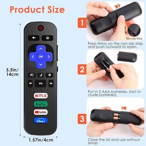 Remote Control Only for Roku TV, FlyCoco Universal Infrared No Setup Needed Replacement Television Remote Control Compatible with TCL Onn Sharp Insignia and More (Not for Roku Stick & Box) in Kuwait