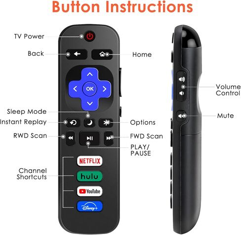 Remote Control Only for Roku TV, FlyCoco Universal Infrared No Setup Needed Replacement Television Remote Control Compatible with TCL Onn Sharp Insignia and More (Not for Roku Stick & Box) in Kuwait