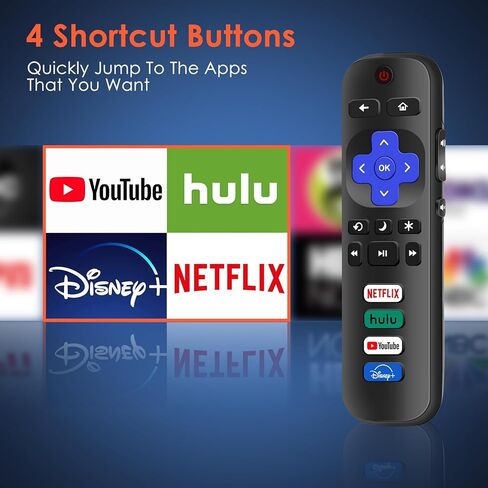 Remote Control Only for Roku TV, FlyCoco Universal Infrared No Setup Needed Replacement Television Remote Control Compatible with TCL Onn Sharp Insignia and More (Not for Roku Stick & Box) in Kuwait