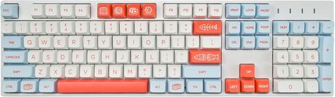 أغطية المفاتيح، PBT Keycap Profile Dye Sublimation، مجموعة مفاتيح 104 للوحة المفاتيح الميكانيكية الإنجليزية (الولايات المتحدة) (السلمون) in Saudi Arabia