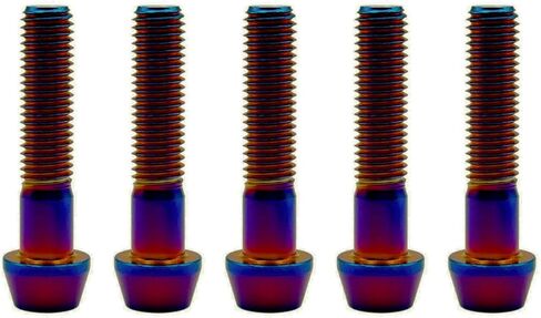 RISON Titanium Bolts Ti Bolt M8*1.25 * 25 Hex Tapered Socket Head 5Pcs Original Titanium Hex Tapered Head Bolt Screw for Bike stem in Kuwait