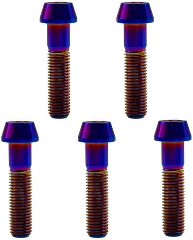 RISON Titanium Bolts Ti Bolt M8*1.25 * 25 Hex Tapered Socket Head 5Pcs Original Titanium Hex Tapered Head Bolt Screw for Bike stem in Kuwait