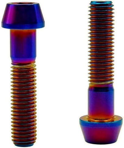 RISON Titanium Bolts Ti Bolt M8*1.25 * 25 Hex Tapered Socket Head 5Pcs Original Titanium Hex Tapered Head Bolt Screw for Bike stem in Kuwait