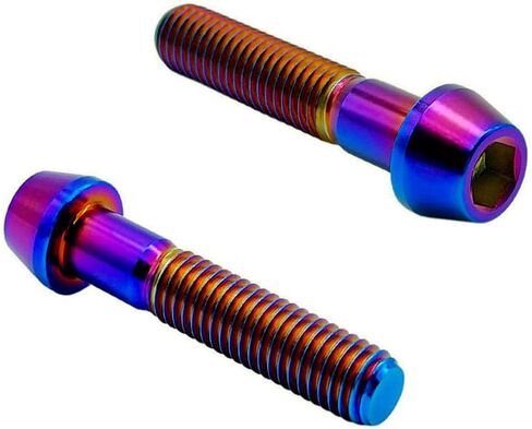 RISON Titanium Bolts Ti Bolt M8*1.25 * 25 Hex Tapered Socket Head 5Pcs Original Titanium Hex Tapered Head Bolt Screw for Bike stem in Kuwait