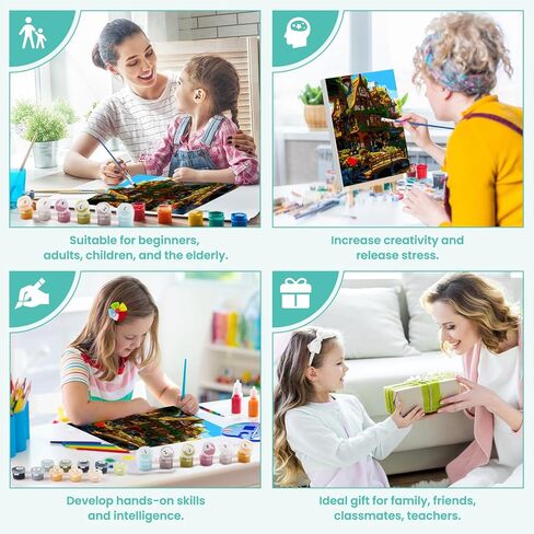 DOMROM Sunflower Paint by Numbers Kit for Adults, Flower Color Paint by Numbers for Adults DIY Oil Painting Art Set for Beginner, Easy Paint by Numbers Kit for Home Wall Decor 12x12inch in Saudi Arabia