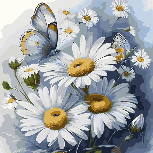DOMROM Sunflower Paint by Numbers Kit for Adults, Flower Color Paint by Numbers for Adults DIY Oil Painting Art Set for Beginner, Easy Paint by Numbers Kit for Home Wall Decor 12x12inch in Saudi Arabia