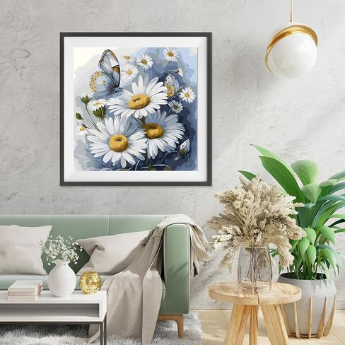 DOMROM Sunflower Paint by Numbers Kit for Adults, Flower Color Paint by Numbers for Adults DIY Oil Painting Art Set for Beginner, Easy Paint by Numbers Kit for Home Wall Decor 12x12inch in Saudi Arabia