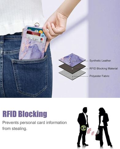 Fintie 2-in-1 ID Badge Holder & Lanyard Wallet, Credit Card Holders with Removable Wristlet & Neck Lanyard, Leather ID Name Badg 5 Card Slots Zipper Purses for Women Girls in Saudi Arabia