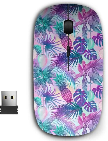 2.4G Ergonomic Portable USB Wireless Mouse for PC, Laptop, Computer, Notebook with Nano Receiver (Tropical Plants) in Saudi Arabia