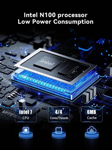 كمبيوتر مكتبي صغير MINIFORUM UN100D Alder Lake N100 Windows 11 Home، ذاكرة وصول عشوائي 16 جيجابايت + 512 جيجابايت SSD، 2X 2.5G LAN، شاشة HDMI/DP/USB-C 4K ثلاثية، فتحة SATA HDD 2.5 بوصة، فتحة بطاقة TF عامل شكل صغير in Kuwait