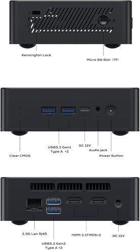 كمبيوتر مكتبي صغير MINIFORUM UN100D Alder Lake N100 Windows 11 Home، ذاكرة وصول عشوائي 16 جيجابايت + 512 جيجابايت SSD، 2X 2.5G LAN، شاشة HDMI/DP/USB-C 4K ثلاثية، فتحة SATA HDD 2.5 بوصة، فتحة بطاقة TF عامل شكل صغير in Kuwait