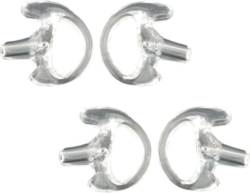 2Pairs Radio Replacement Earpie Replacement Soft Silicone Earbud Earplug for Walkie Talkie Acoustic Headset Acoustic Tube, Large Transparent in Saudi Arabia