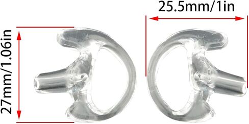 2Pairs Radio Replacement Earpie Replacement Soft Silicone Earbud Earplug for Walkie Talkie Acoustic Headset Acoustic Tube, Large Transparent in Saudi Arabia