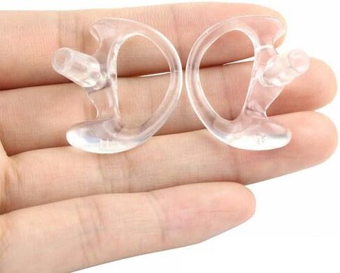 2Pairs Radio Replacement Earpie Replacement Soft Silicone Earbud Earplug for Walkie Talkie Acoustic Headset Acoustic Tube, Large Transparent in Saudi Arabia