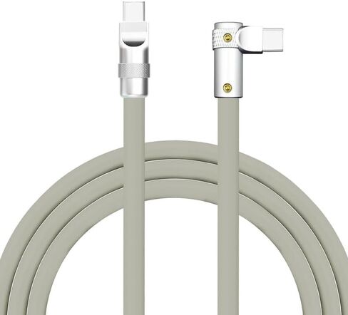 chubbycable FlexElbow Pro - 90° Design 100W Fast Charge Cable Ultra-Thick Silicone Right Angle USB C Cable Universal Phone Tablets Charging Cord, Light Blue, Type-C to Type-C, 9.8FT in Saudi Arabia