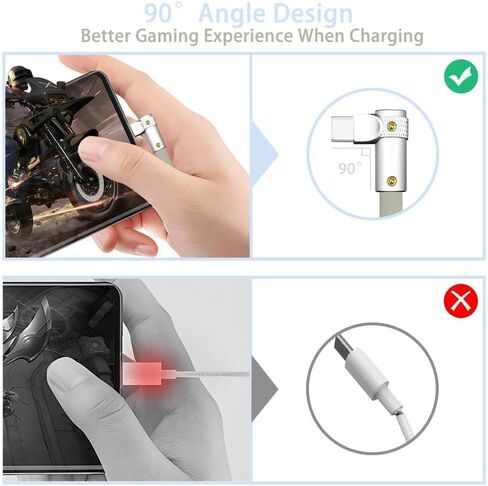 chubbycable FlexElbow Pro - 90° Design 100W Fast Charge Cable Ultra-Thick Silicone Right Angle USB C Cable Universal Phone Tablets Charging Cord, Light Blue, Type-C to Type-C, 9.8FT in Saudi Arabia