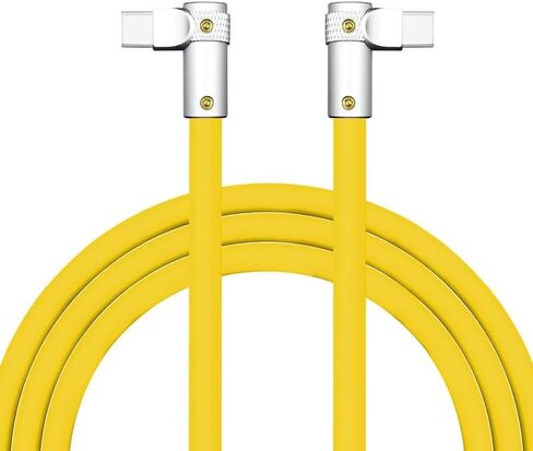 chubbycable FlexElbow Pro - 90° Design 100W Fast Charge Cable Ultra-Thick Silicone Right Angle USB C Cable Universal Phone Tablets Charging Cord, Light Blue, Type-C to Type-C, 9.8FT in Saudi Arabia