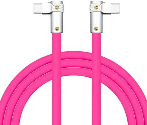 chubbycable FlexElbow Pro - 90° Design 100W Fast Charge Cable Ultra-Thick Silicone Right Angle USB C Cable Universal Phone Tablets Charging Cord, Light Blue, Type-C to Type-C, 9.8FT in Saudi Arabia