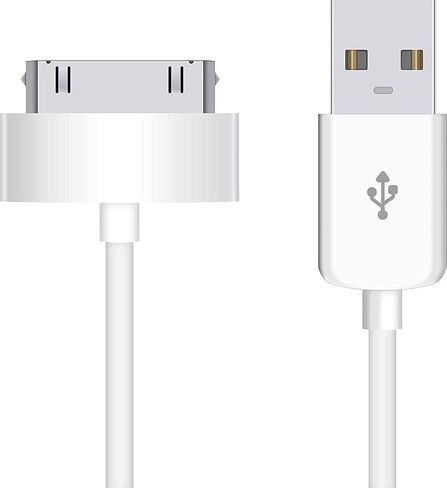 USB Sync and Charging Data Cable Compatible with iPhone 4 4s 3G 3GS iPad 1 2 3 30-Pin Cables Charger Lead - 3.2Ft White in Saudi Arabia