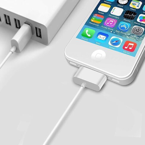 USB Sync and Charging Data Cable Compatible with iPhone 4 4s 3G 3GS iPad 1 2 3 30-Pin Cables Charger Lead - 3.2Ft White in Saudi Arabia