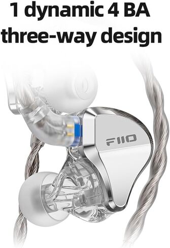 FiiO/JadeAudio JH5 1DD+4BA Hybrid 5 Drivers HiFi in-Ear Monitors Earphone, Detachable 0.78mm 2 Pin Cable 3.5mm Plug for Audiophile/Musician (Black) in Saudi Arabia