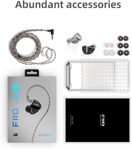 FiiO/JadeAudio JH5 1DD+4BA Hybrid 5 Drivers HiFi in-Ear Monitors Earphone, Detachable 0.78mm 2 Pin Cable 3.5mm Plug for Audiophile/Musician (Black) in Saudi Arabia