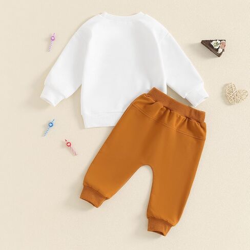 Kayotuas Toddler Baby Boy Birthday Outfit 1 2 3 4 Year Old Birthday Boy Sweatshirt and Pants Set 2 Piece Infant Fall Clothes in Saudi Arabia