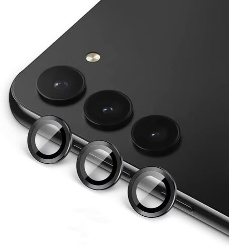 Camera Lens Protectors for Samsung Galaxy S23/S23 Plus (2023) Scratch-Resistant Tempered Glass Individual Lens Protectors, with Aluminum Alloy Edging Ring, Set of 3 (Black) in Saudi Arabia