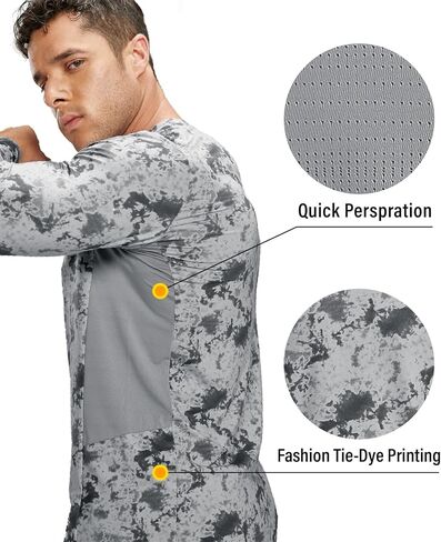 تي شيرت رجالي ADOREISM بعامل حماية من أشعة الشمس 50+ للحماية من الطفح الجلدي سريع الجفاف وأكمام طويلة قميص خارجي in Kuwait