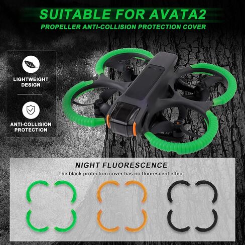 Propeller Guard Protector, Anti-Collision Drone Bumper Drone Protective Cover Drone Protection Guards Bumper Propeller for DJI Avata 2 Accessories(Green) in Saudi Arabia