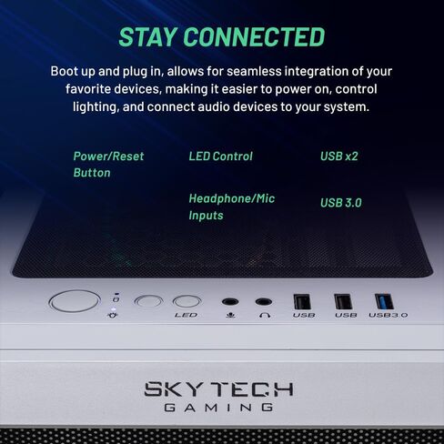 SkyTech Archangel Gaming Computer PC Desktop – Ryzen 5 3600 3.6GHz, GTX 1650 4G, 500GB SSD, 8GB DDR4 3200MHz, RGB Fans, Windows 10 Home 64-bit, 802.11AC Wi-Fi in Saudi Arabia