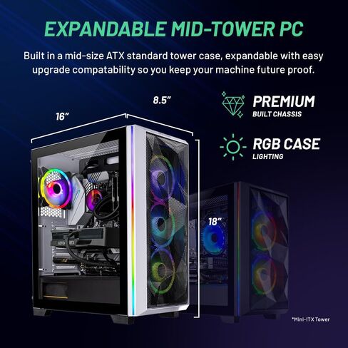SkyTech Archangel Gaming Computer PC Desktop – Ryzen 5 3600 3.6GHz, GTX 1650 4G, 500GB SSD, 8GB DDR4 3200MHz, RGB Fans, Windows 10 Home 64-bit, 802.11AC Wi-Fi in Saudi Arabia