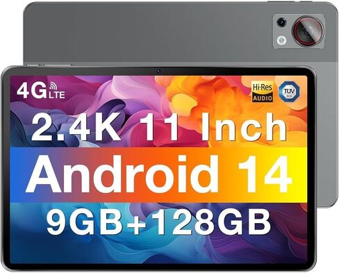 DOOGEE T30SE Android 14 Tablet, 2.4 K 11 Inch Android Tablet with 9GB RAM+128GB ROM+1TB Expand, Octa Core Processor, 8580mAh, Dual 13MP Camera, 4 Speakers, 5G WiFi+4G LTE, BT5.0, GPS, Black in Saudi Arabia