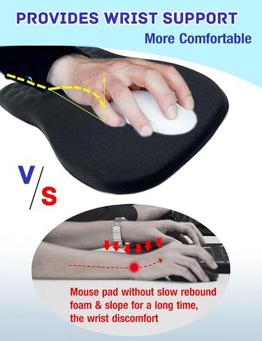 Ergonomic Mouse Pad with Wrist Rest Support, Massage Design Mouse Mat for Relief Carpal Tunnel Pain, Memory Foam Non-Slip Slope Massage Bulge (Pink) in Saudi Arabia