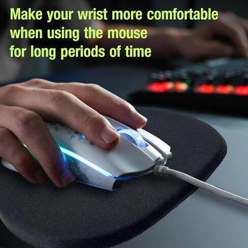 Ergonomic Mouse Pad with Wrist Rest Support, Massage Design Mouse Mat for Relief Carpal Tunnel Pain, Memory Foam Non-Slip Slope Massage Bulge (Pink) in Saudi Arabia