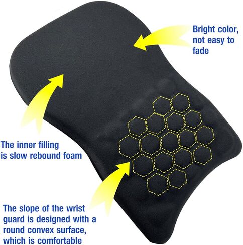Ergonomic Mouse Pad with Wrist Rest Support, Massage Design Mouse Mat for Relief Carpal Tunnel Pain, Memory Foam Non-Slip Slope Massage Bulge (Pink) in Saudi Arabia