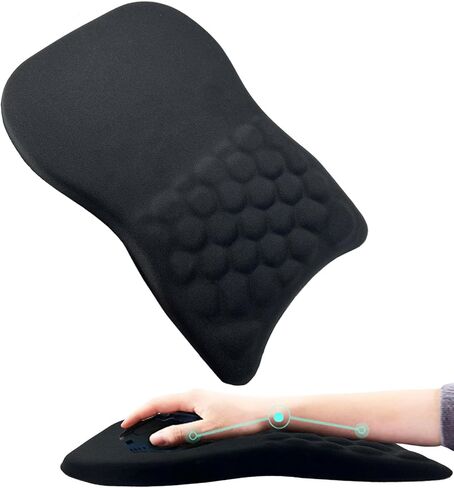 Ergonomic Mouse Pad with Wrist Rest Support, Massage Design Mouse Mat for Relief Carpal Tunnel Pain, Memory Foam Non-Slip Slope Massage Bulge (Pink) in Saudi Arabia