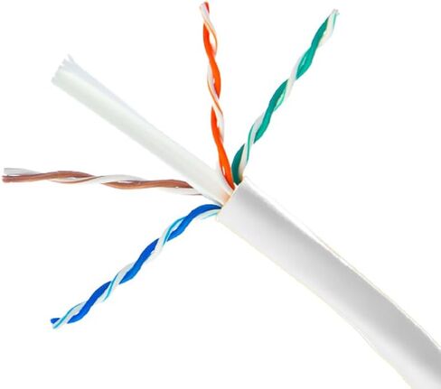 كابل شبكة ENS Cat6 - CCA، 23AWG، 4 أزواج، زوج ملتوي غير محمي (UTP)، 550 ميجا هرتز، كابل إيثرنت ضخم، 1000 قدم، أبيض in Kuwait