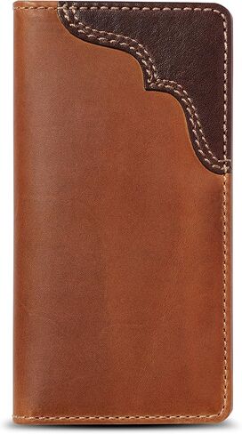 House of Jack Co. JACK Long Bifold Wallet | Natural Grain Cowhide | Rodeo Wallet | Multi-Card Capacity Men's Tall Wallet in Kuwait