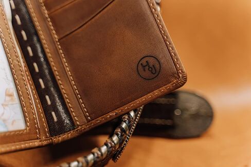 House of Jack Co. JACK Long Bifold Wallet | Natural Grain Cowhide | Rodeo Wallet | Multi-Card Capacity Men's Tall Wallet in Kuwait